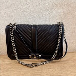 REBECCA MINKOFF Chevron Quilted Slim Love Crossbody Bag